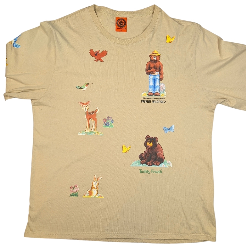 SALE!!  Teddy Fresh X Smokey Bear 2XL cotton, long sleeve T-shirt w/ critters. - Picture 8 of 15